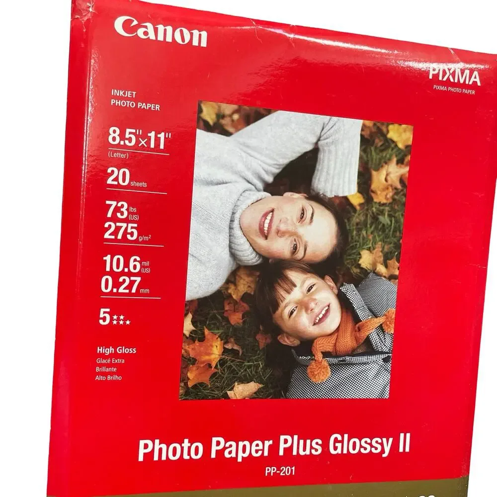 Canon Pixma Photo Paper Lot Matte MP-101 Glossy II PP-201 8.5x11 Inkjet Bundle